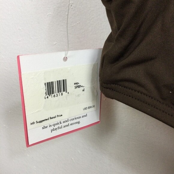 Kate Spade New York Womens Scalloped Hipster Bikini Bottom Expresso Size XL NWT - Picture 4 of 7